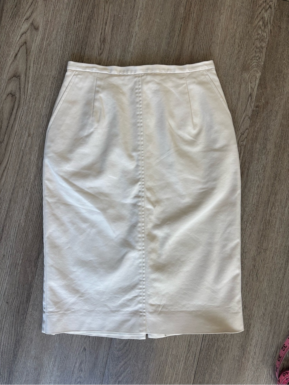 Talbots Petites Lined Stretch Light Khaki Beige Pencil Skirt